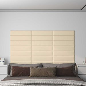 Wandpaneele Kopfteil Creme 60x15cm, 12er Set