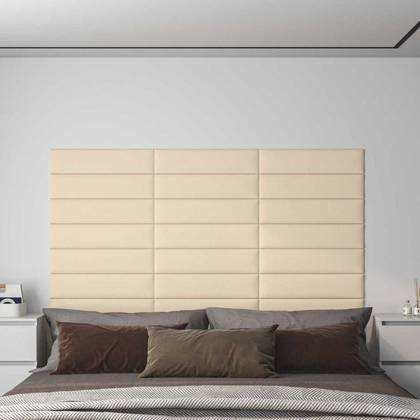 Wandpaneele Kopfteil Creme 60x15cm, 12er Set