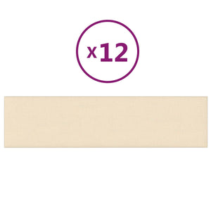 Wandpaneele Kopfteil Creme 60x15cm, 12er Set