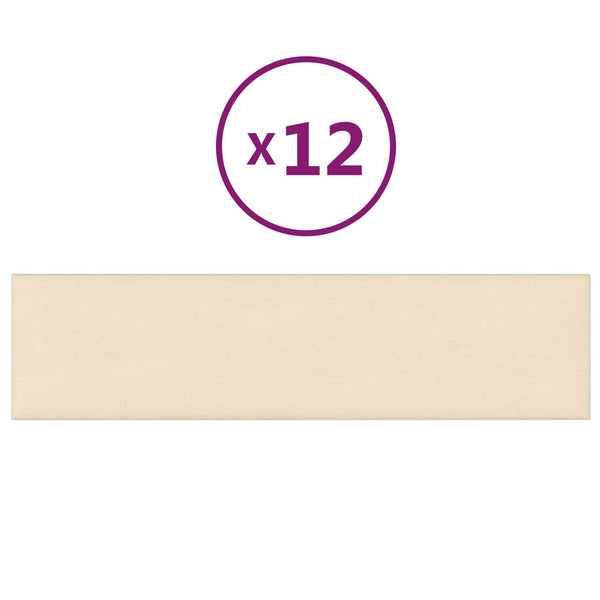 Wandpaneele Kopfteil Creme 60x15cm, 12er Set