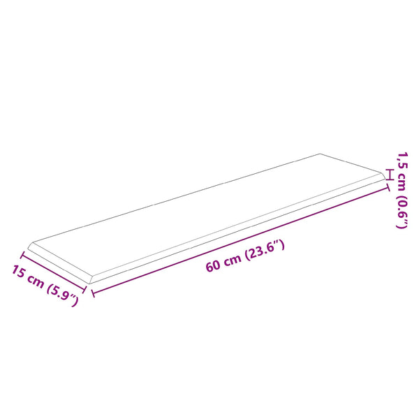 Wandkopfteile Blau Stoff 60x15cm, 12er Set