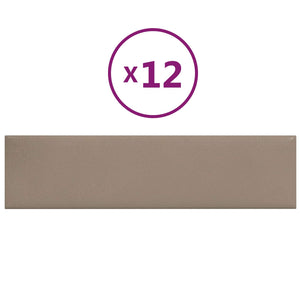 Wandkopfteile Cappuccino Stoff 60x15cm, 12er Set