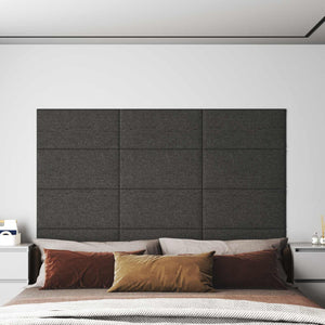 Wandkopfteile Dunkelgrau Stoff 60x30cm, 12er Set