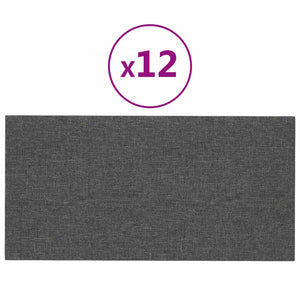 Wandkopfteile Dunkelgrau Stoff 60x30cm, 12er Set