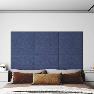 Wandkopfteile Stoff Blau 60x30cm 12er Set
