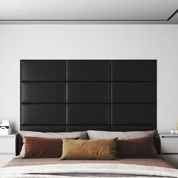 Wandkopfteile Schwarz Stoff 60x30cm 12er Set
