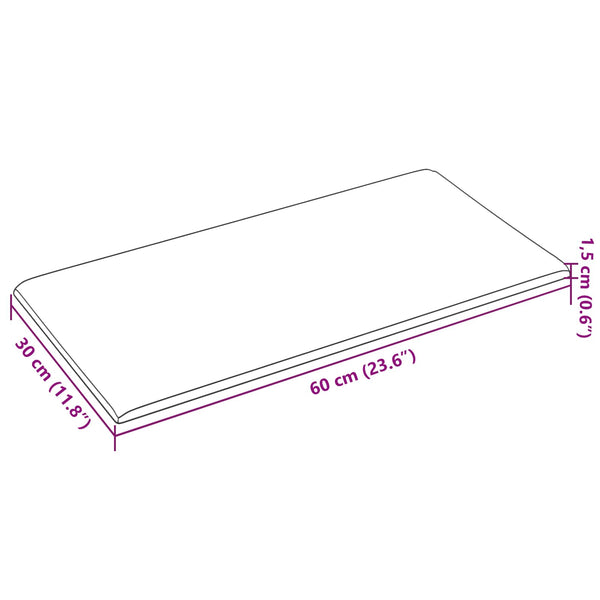 Wandkopfteile Schwarz Stoff 60x30cm 12er Set