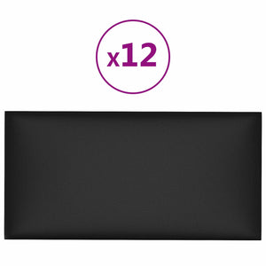 Wandkopfteile Schwarz Stoff 60x30cm 12er Set