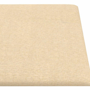 Wandpaneele Creme Stoff 90x15cm, 12er Set