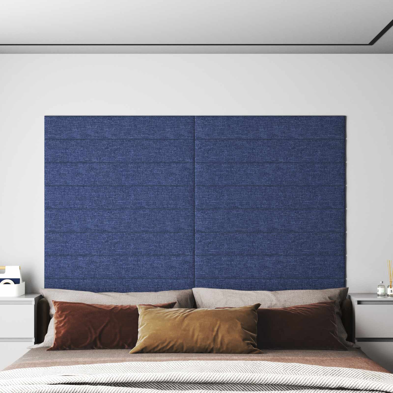 Wandkopfteile Blau 90x15 cm, 12 Stk.