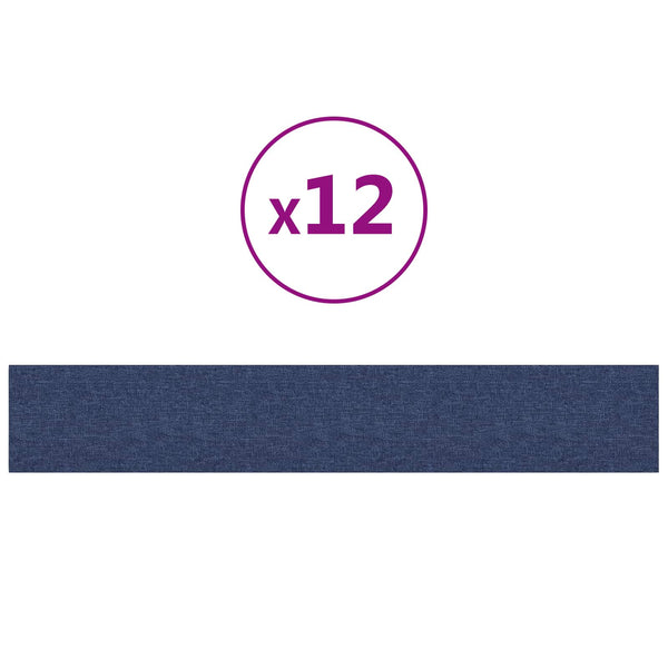 Wandkopfteile Blau 90x15 cm, 12 Stk.