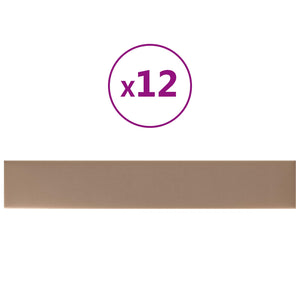Wandpaneele Cappuccino Stoff 90x15cm, 12er Set