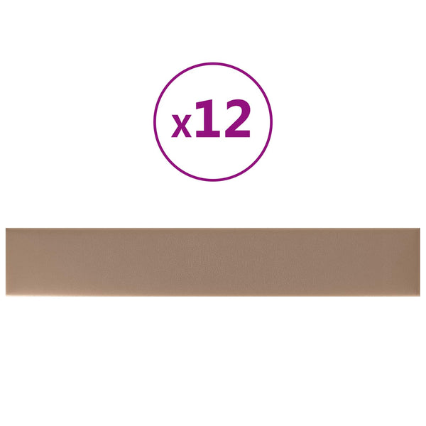 Wandpaneele Cappuccino Stoff 90x15cm, 12er Set