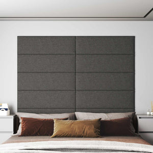 Wandkopfteile Dunkelgrau Stoff 90x30cm, 12er Set