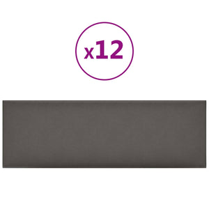 Wandpaneele Grau Stoff 90x30cm, 12er Set