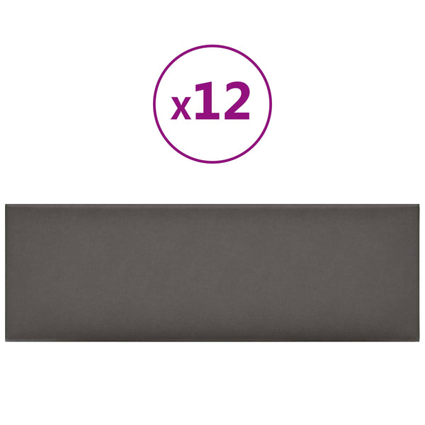 Wandpaneele Grau Stoff 90x30cm, 12er Set
