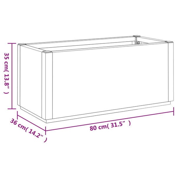 Weißer Pflanzkübel 80x36x35 cm