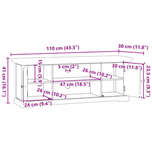 TV-Schrank Weiß 110 cm Holz