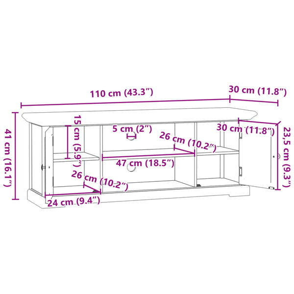 TV-Schrank Weiß 110 cm Holz