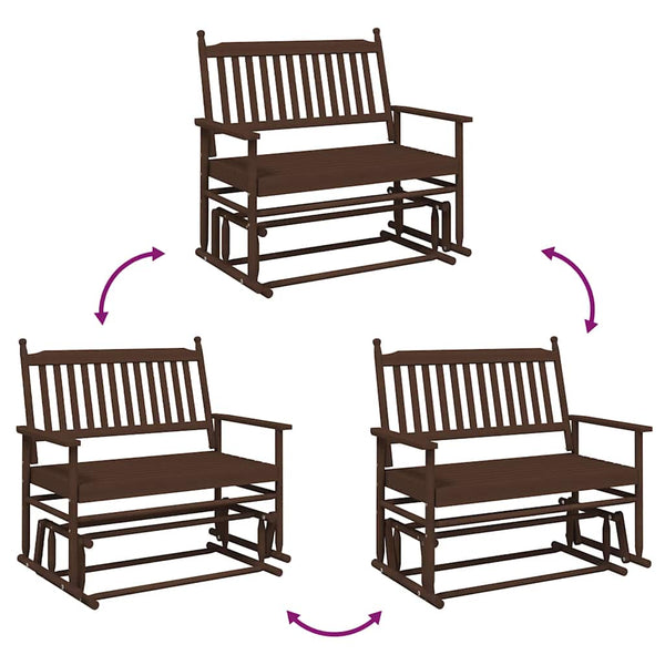 Schaukelbank Braun Massivholz Pappel