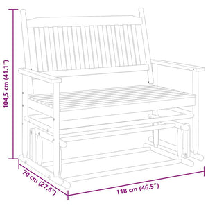 Schaukelbank Braun Massivholz Pappel
