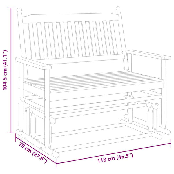 Schaukelbank Braun Massivholz Pappel