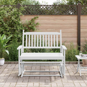 vidaXL Balancelle Blanche 118x70x104,5 cm Bois de Peuplier Massif