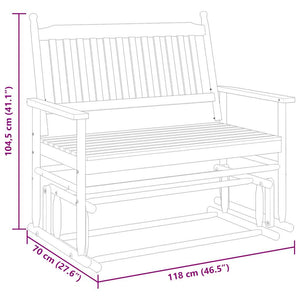 vidaXL Balancelle Blanche 118x70x104,5 cm Bois de Peuplier Massif