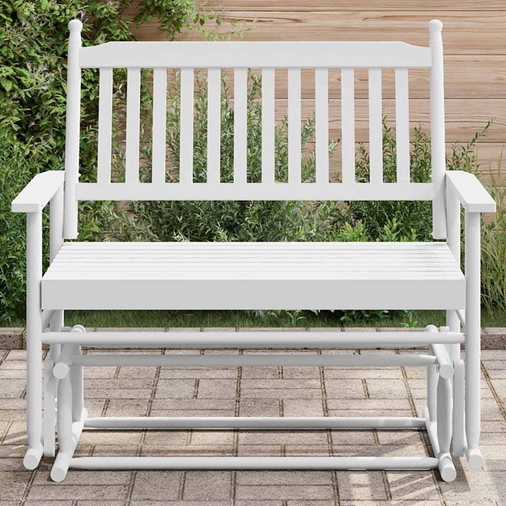 vidaXL Balancelle Blanche 118x70x104,5 cm Bois de Peuplier Massif