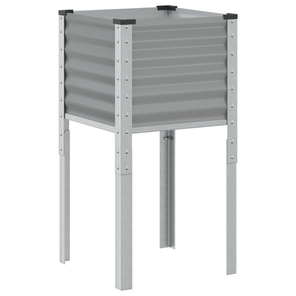 Grauer Stahl Pflanzkübel 45x45x88cm