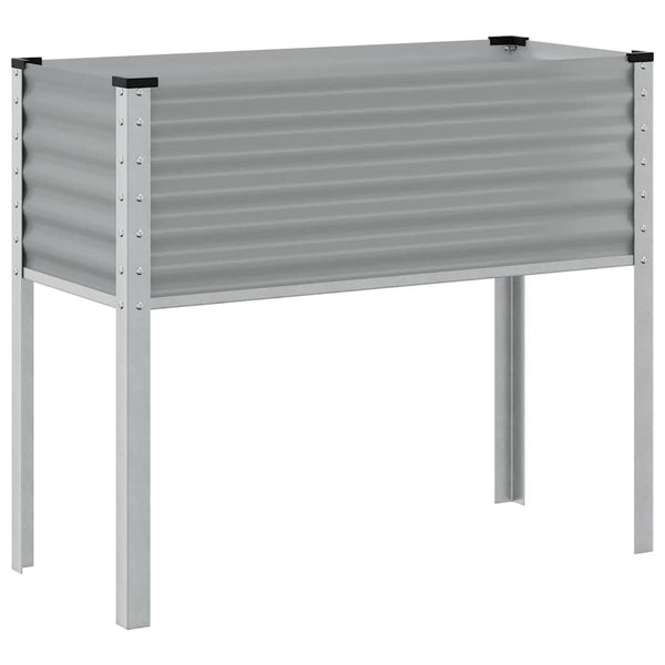 Grauer Pflanzkübel 100x45x90 cm aus Stahl