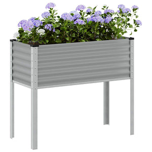Grauer Pflanzkübel 100x45x90 cm aus Stahl