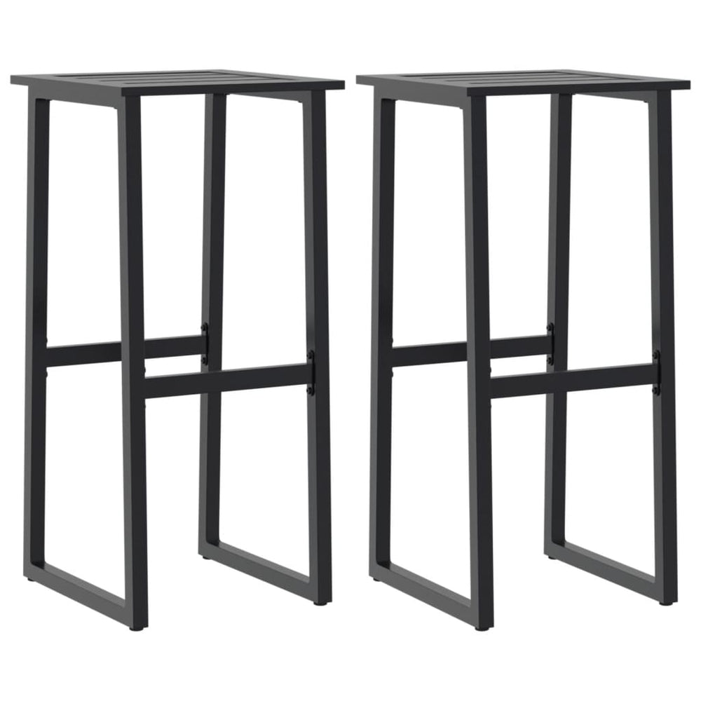 Barhocker 2er Set Schwarz Stahl 80cm