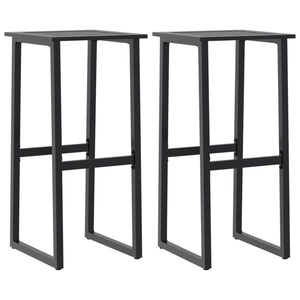 Barhocker 2er Set Schwarz Stahl 80cm