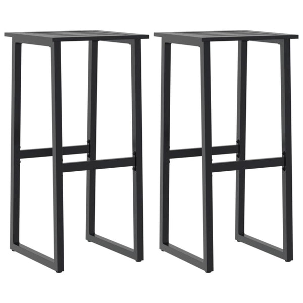 Barhocker 2er Set Schwarz Stahl 80cm