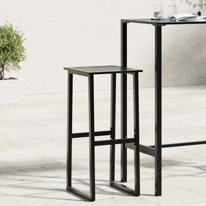 Barhocker 2er Set Schwarz Stahl 80cm