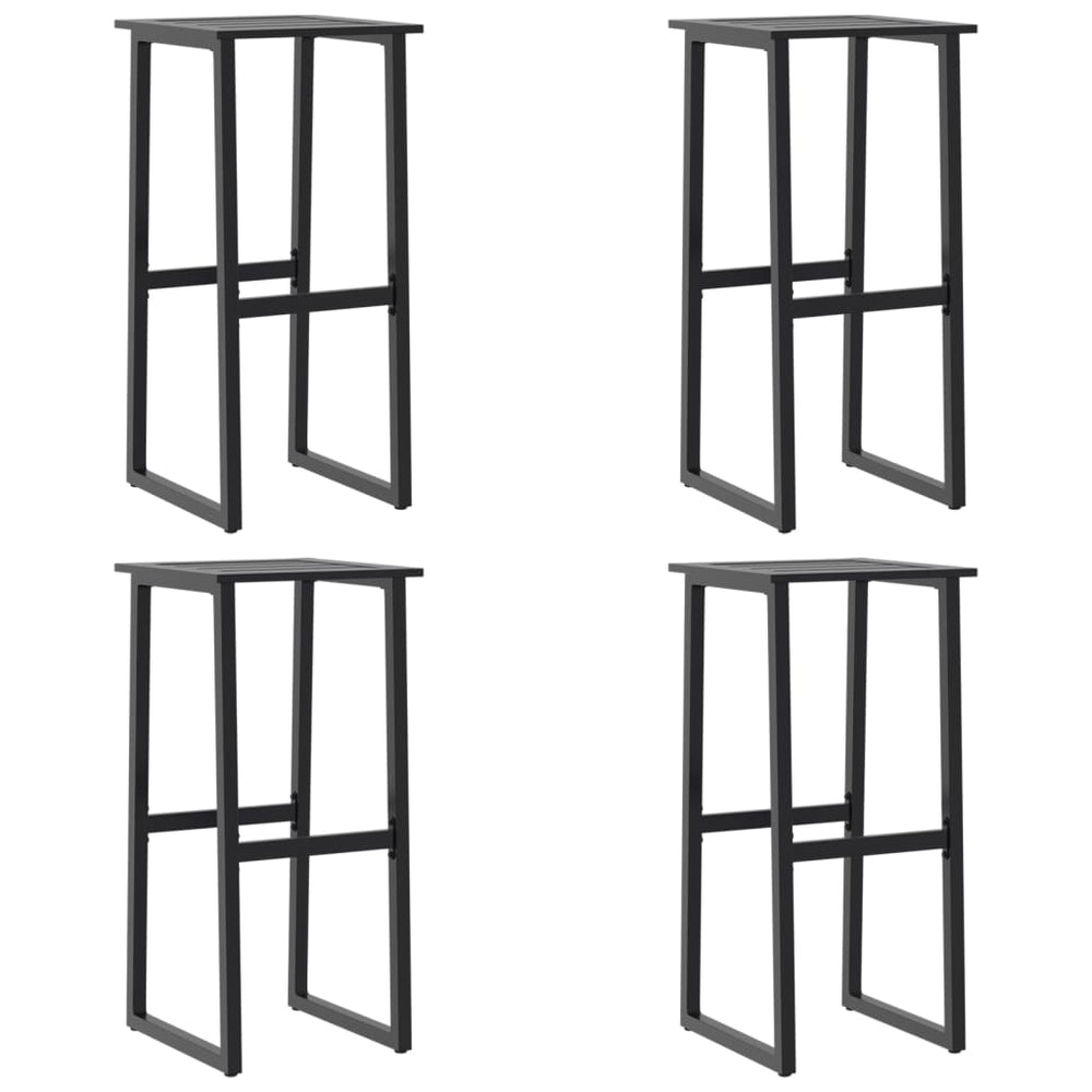 Barhocker 4er Set Schwarz Stahl