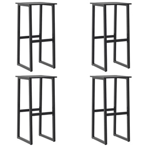 Barhocker 4er Set Schwarz Stahl