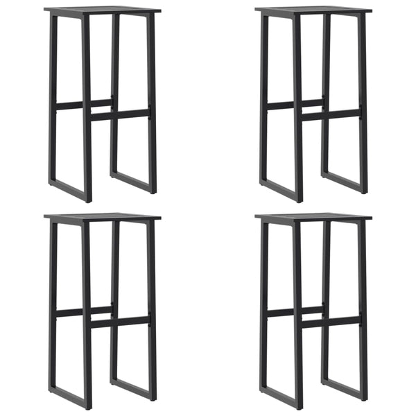 Barhocker 4er Set Schwarz Stahl