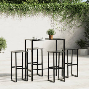 Barhocker 4er Set Schwarz Stahl