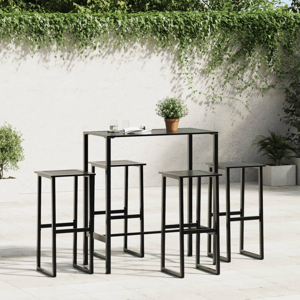 Barhocker 4er Set Schwarz Stahl