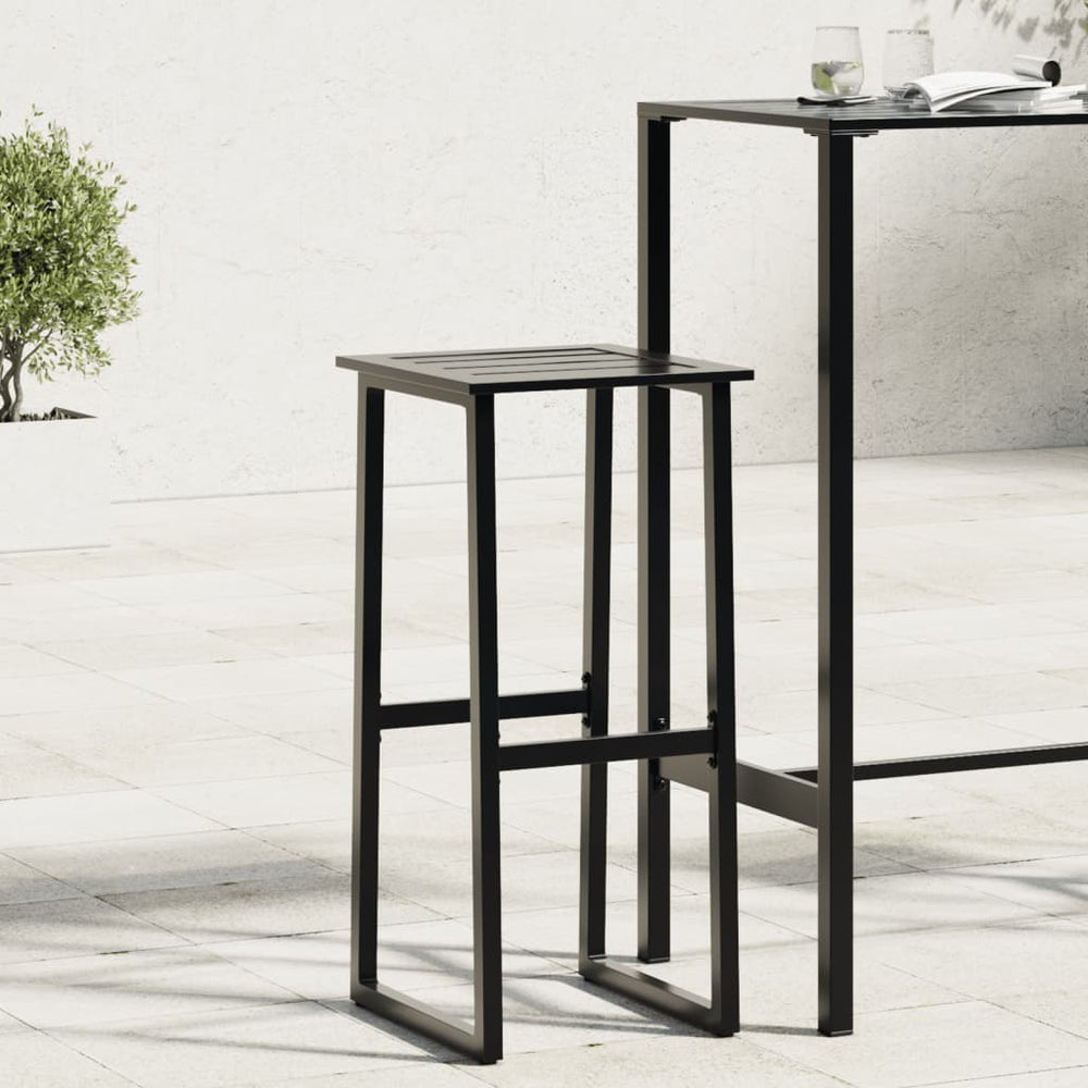 Barhocker 4er Set Schwarz Stahl