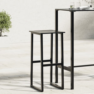Barhocker 4er Set Schwarz Stahl