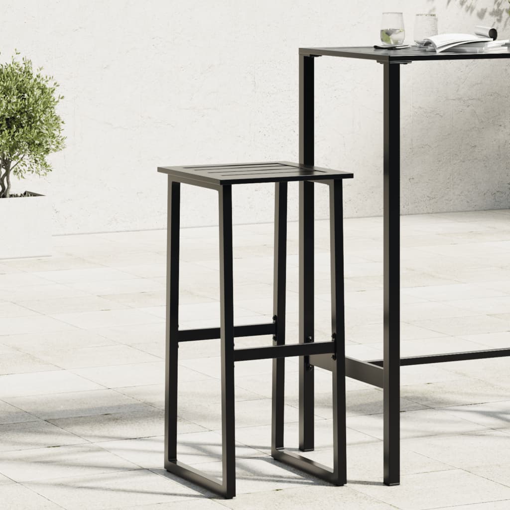 Barhocker 4er Set Schwarz Stahl