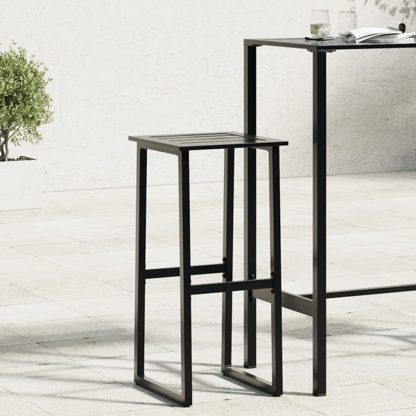 Barhocker 4er Set Schwarz Stahl