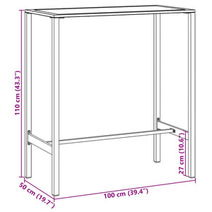 Schwarzer Bartisch 100x50x110 cm