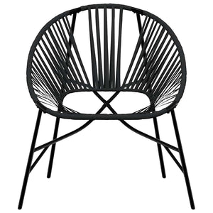 Schwarzer Ei-Form Gartenstuhl Poly Rattan