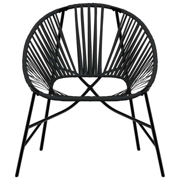 Schwarzer Ei-Form Gartenstuhl Poly Rattan