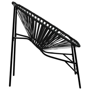 Schwarzer Ei-Form Gartenstuhl Poly Rattan