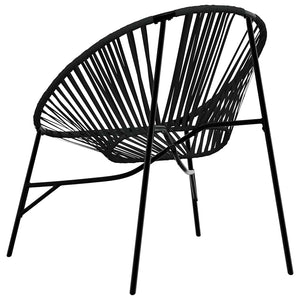 Schwarzer Ei-Form Gartenstuhl Poly Rattan